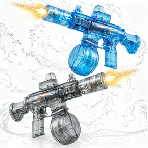 2 Pack Electric Water Guns for Kids & Adults Squirt Guns with Waterproof LED Light, 25 FT Range Automatic Water Gun, 320ml Water Reservoir, Splash-Resistant Summer Outdoor Toy for Pool Beach in Saudi Arabia