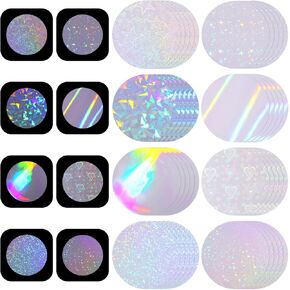 200 Pcs Badge Film, 2.76 In (70 mm) Glitter Holographic Plastic Protective Film for 2.25 In (58 Mm) Round Button Pin Maker, 8 Styles for DIY Button Making Supplies, Crafting Accessories in Kuwait