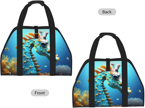 Blue Seahorse Firewood Carrier Bag-Heavy Duty Canvas Log Tote, Waterproof Wood Hauler With Padded Handles in Kuwait