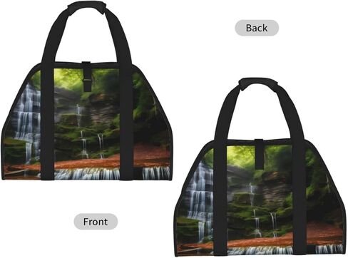 Waterfall View Firewood Carrier Bag-Heavy Duty Canvas Log Tote, Waterproof Wood Hauler With Padded Handles in Kuwait
