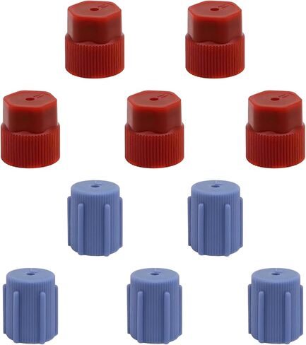 10PCS R134a Cap A/C Cap, 13mm & 16mm Air Conditioning Service AC System Charging Port Caps, Use for Car Air-conditioning Replacement and Maintenance (5 Red High & 5 Blue Low) in Kuwait