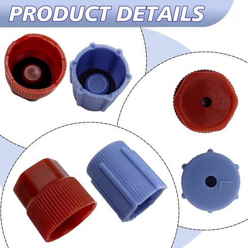 10PCS R134a Cap A/C Cap, 13mm & 16mm Air Conditioning Service AC System Charging Port Caps, Use for Car Air-conditioning Replacement and Maintenance (5 Red High & 5 Blue Low) in Kuwait