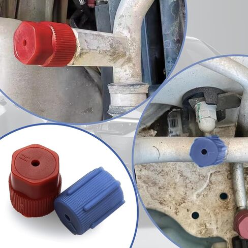 10PCS R134a Cap A/C Cap, 13mm & 16mm Air Conditioning Service AC System Charging Port Caps, Use for Car Air-conditioning Replacement and Maintenance (5 Red High & 5 Blue Low) in Kuwait