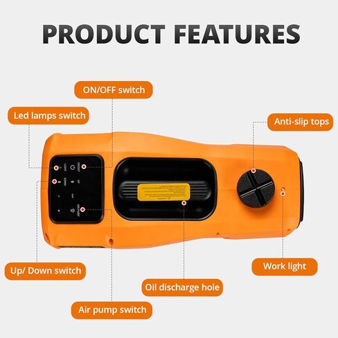 Electric Car Jack Kit 5 Ton 12V Floor Jack Portable Hydraulic Car Jack with Impact Wrench and Tire Inflator Pump for SUV Sedans Tire Change with LED Light, Lifting Height 4.7 to 18 Inch in Kuwait