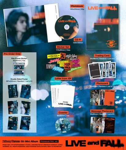 الألبوم المصغر الخامس لـ Xdinary Heroes LIVE and FALL [إصدار الخريف] قرص مضغوط + كتاب صور + 2 بطاقة صور + بطاقة تداول (الليلة قبل النهاية) in Kuwait