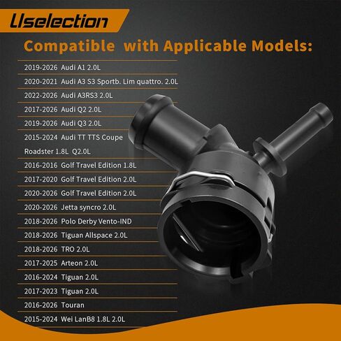 5Q0122291BB Coolant Hose Connector Coupler Compatible with Audi A1 A3 Q2 Q3 TT VW Golf B8 Arteon 5QD122291AB in Kuwait