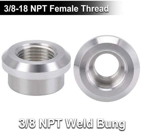 تركيبات لحام من الألومنيوم QWORK 3/8 NPT (عبوة من قطعتين) - سبائك ألومنيوم 6061-T6 مع تصميم متدرج لسهولة التركيب - مثالية لأغطية الصمامات، والمشعات، وأواني الزيت، وخلايا الوقود، والمزيد in Kuwait