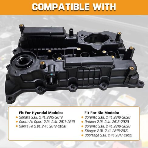 22410-2GGA1 أغطية صمامات المحرك البديلة للسيارات متوافقة مع Hyundai Santa Fe 2019-2020 Santa Fe Sport 2016-2018 Sonata 2015-2019 Tucson 15-18 Kia Optima 16-20 Sorento 15-20 2.0L in Kuwait