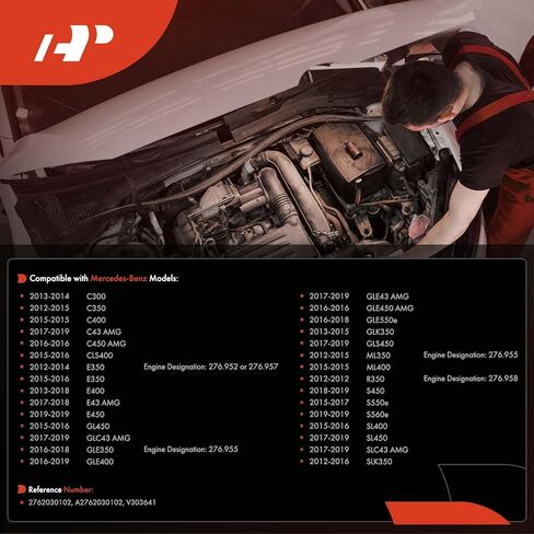 غطاء منظم حرارة سائل تبريد المحرك A-Premium متوافق مع موديلات مرسيدس بنز - C300، C350، C400، C43 C450 E43 GLC43 GLE43 GLE450 SLC43 AMG، CLS400، E350، E400، E450، GL450، GLE350، GLE400، GLE550e in Kuwait