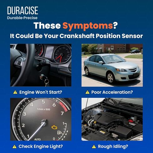 مستشعر موضع العمود المرفقي من DURACISE متوافق مع 2006-2013 Mazda 3، 2008-2015 Mazda 5، 2006-2013 Mazda 6، 2006-2015 MX-5 Miata، 2010-2012 CX-7 | 2.0 لتر 2.3 لتر 2.5 لتر | استبدل #L3G218221، PC733، 5S11885 in Kuwait