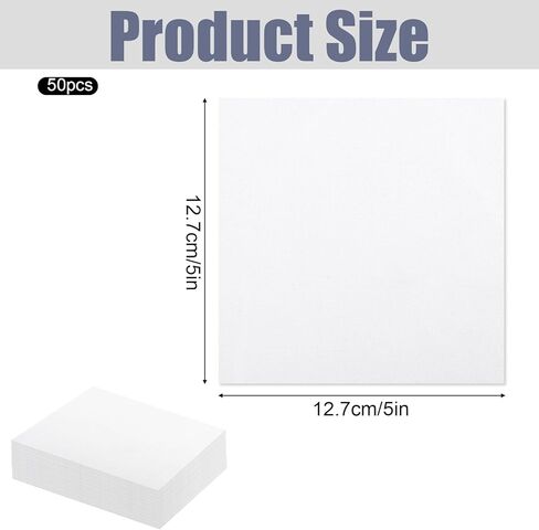 50pcs Solid White Cotton Fabric Squares for Quilting, 12.7x12.7cm/5x5 Inch Precut Charm Pack Cotton Quilt Embroidery Fabric Bundles Embroidered Quilted Batting Cloth for DIY Sewing Craft Projects in Kuwait