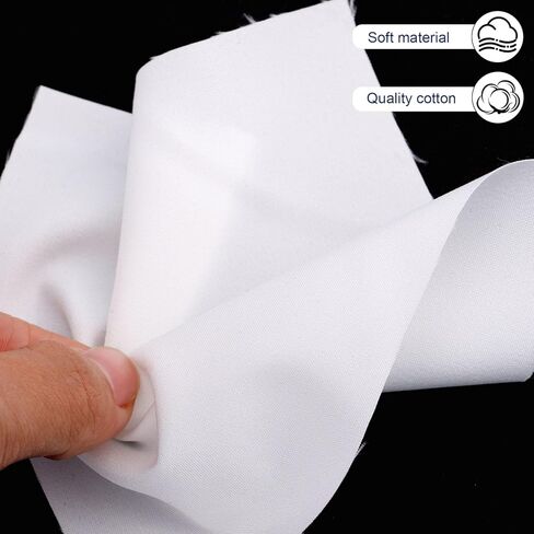 50pcs Solid White Cotton Fabric Squares for Quilting, 12.7x12.7cm/5x5 Inch Precut Charm Pack Cotton Quilt Embroidery Fabric Bundles Embroidered Quilted Batting Cloth for DIY Sewing Craft Projects in Kuwait