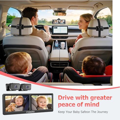 Itomoro Baby Car Camera 7 Inch 1080P Display, 360° Rotating Car Backseat Camera Easily Install Car Camera for Baby with Wide View and Night Vision Function Baby Car Monitor in Saudi Arabia