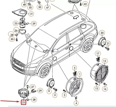 مكبر صوت أمامي للوحة القيادة التلقائية متوافق مع Audi Q7 2007 2008 2009 2010 2011 2012 2013 2014 2015 4L0035412 in Kuwait