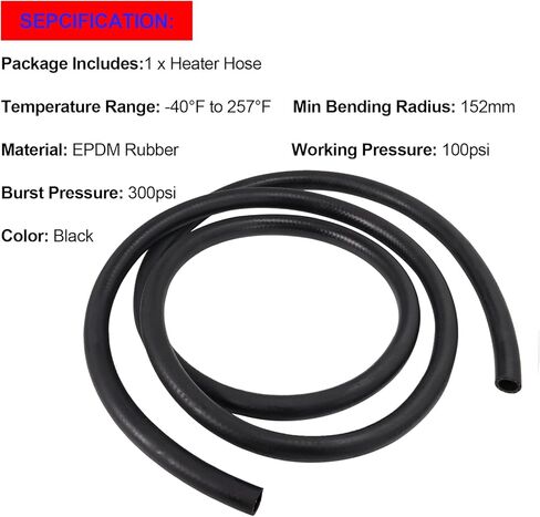SMMS 3/4 Inch ID Automotive Heater Hose – 10FT EPDM Rubber Radiator Line, 100 PSI Rated, SAE 20R3 Engine Cooling System Tubing in Kuwait