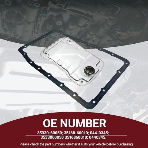 مجموعة فلتر ناقل الحركة 044-0345 مع حشية متوافقة مع ناقل الحركة A750E A750F مناسب لسيارة Toyota 4Runner Fj Cruiser Tundra رقم OE: 0440345، 35330-60050، 3533060050 in Kuwait