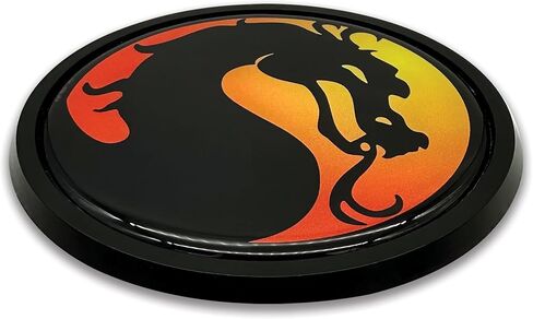 Officially Licensed Mortal Kombat Dragon Logo Black Plastic Emblem for Cars, Trucks and All Auto | Universal Fit at 3.2" | Weatherproof | Made in the USA in Kuwait