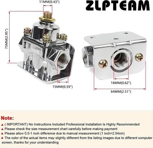 منظم ضغط الوقود 12-804 1-4 رطل لكل بوصة مربعة، منافذ NPT 3/8 بوصة، متوافق مع Holley 12-804، بديل للسيارة والمحرك الصغير in Kuwait