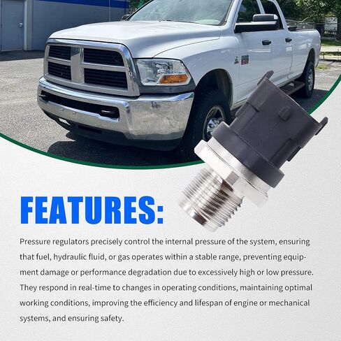 Fuel Rail Pressure Sensor Pressure Regulator Compatible with 2007-2012 Dodge Ram 2500 3500 6.7L Cummins Replace OEM number 0281006327 in Kuwait