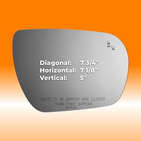 Burco 5751BC زجاج مرآة محدب للركاب غير مسخن مع نقطة عمياء ومسار متقاطع، OEM# 876214Z030/876214Z060. يناسب Hyundai Santa Fe 2016-18، Santa Fe Sport 2013-18، مناسب للمرآة الساخنة in Saudi Arabia