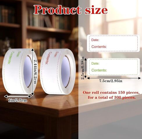 Qianyu 300 Pcs Removable Freezer Labels 1 x 3 Inch Waterproof Food Storage Containers Stickers Refrigerator Paper Date Tape Oil Resistant No-Residue for Kitchen Meal Prep Pantry Organization in Kuwait