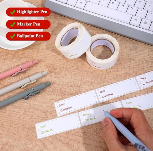 Qianyu 300 Pcs Removable Freezer Labels 1 x 3 Inch Waterproof Food Storage Containers Stickers Refrigerator Paper Date Tape Oil Resistant No-Residue for Kitchen Meal Prep Pantry Organization in Kuwait