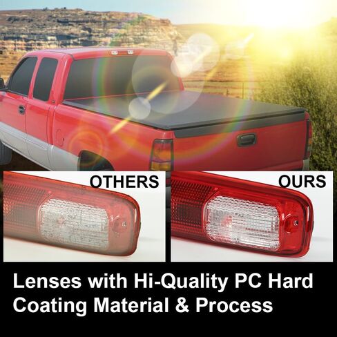 مصباح الفرامل الثالث من ALLGOOD، يناسب طرازات Chevy Silverado/GMC Sierra 1500 2500 3500 & HD 1999-2006/متوافق مع الموديلات الكلاسيكية 2007، مصباح شحن خلفي عالي التثبيت in Kuwait