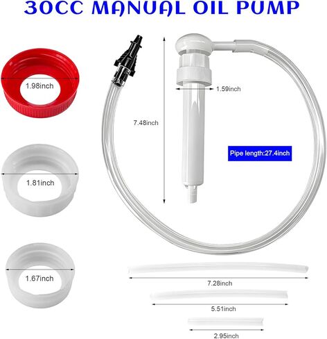 Hand Oil Transfer Pump, 30cc Fluid Transmission Pump with Suction Tubes & Bottle Cap Adapters, Heavy Duty Fluid Transfer Pumps for Gallon Bottles Wide Mouth Quart Bottles in Kuwait