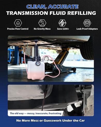 3L Transmission Fluid Transfer Pump, Manual Fluid Transfer Pump Kit with 12 ATF Adapters, Automotive Transmission Filler Service System for Transmission, Differential and in Kuwait