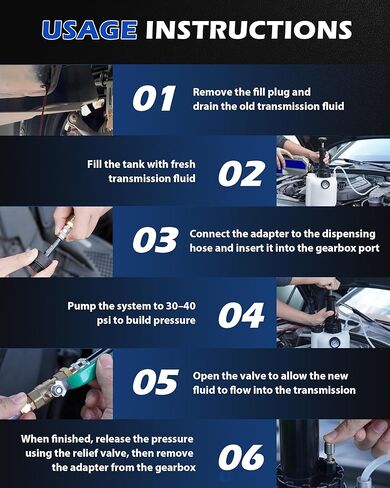 3L Transmission Fluid Transfer Pump, Manual Fluid Transfer Pump Kit with 12 ATF Adapters, Automotive Transmission Filler Service System for Transmission, Differential and in Kuwait