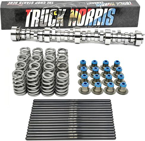 BTR Brian Tooley Racing Truck Norris Camshaft، LS Beehive Spring Kit، 7.400 "Chromoly LS Pushrods & OEM Style Hat Valve Seals - يناسب Gen 3/4 LS 4.8 5.3 5.7 6.0 6.2 LS1 Vortec V8 in Kuwait