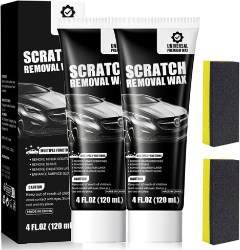 2Pcs Car Scratch Remover Wax,Universal Premium Polishing Compound,2026 New Upgraded Car Paint Scratch Remover for Vehicle,Universal Car Scratches Repair For Car With Sponge,240ml in Kuwait