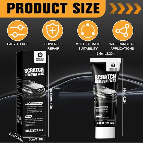 2Pcs Car Scratch Remover Wax,Universal Premium Polishing Compound,2026 New Upgraded Car Paint Scratch Remover for Vehicle,Universal Car Scratches Repair For Car With Sponge,240ml in Kuwait