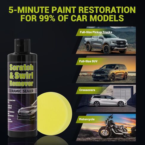 Upgraded Car Scratch Remover Kit, Scratch Remover for Vehicles ＆ Cars, Car Paint Scratch Repair, Polishing ＆ Rubbing Compound Paint Restorer with Applicator Pad, add Gloss ＆ Shine 16OZ, 1 Pack in Kuwait