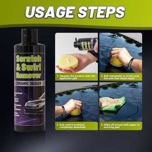 Upgraded Car Scratch Remover Kit, Scratch Remover for Vehicles ＆ Cars, Car Paint Scratch Repair, Polishing ＆ Rubbing Compound Paint Restorer with Applicator Pad, add Gloss ＆ Shine 16OZ, 1 Pack in Kuwait