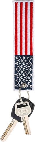 Hicarer 3 Pieces American Flag Keychain Tag with Key Ring 4 of July Independence Day for Keys, Cars, Motorcycles, Backpacks, Luggage, and Present (Red, Blue) in Kuwait