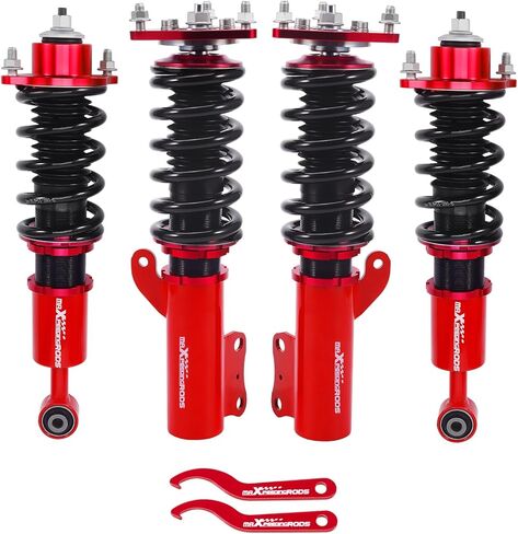 maXpeedingrods Coilovers for Mitsubishi Lancer(CX/CY) 2008-2016, for Mitsubishi Outlander Sport(GA) 2011-2020, Height Adjustable Coilovers Suspension Kit, Preset Damping Lowering Kit, Red in Kuwait