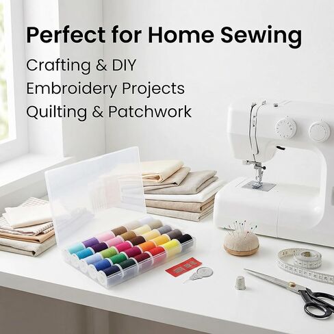 30 Pcs Polyester Sewing Thread Set, 50 Yards Per Spool, Sewing Supplies with Needles and Threader for Hand and Machine Sewing in Kuwait