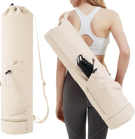 sportsnew Yoga Mat Bag with Water Bottle Pocket and Bottom Wet Pocket, Exercise Yoga Mat Carrier Multi-Functional Storage Bag in Saudi Arabia