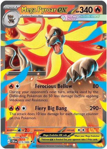 Pokemon - Mega Pyroar ex 015/086 - Chaos Rising - Double Rare - Single Card in Kuwait