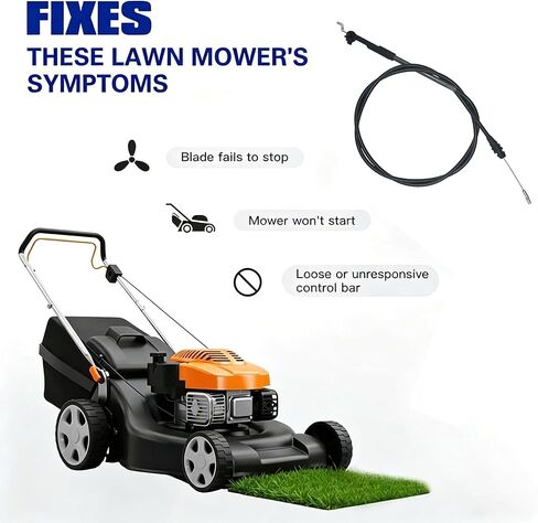 كابل فرامل جزازة العشب لـ 104-8676 Toro Recycler 22 بوصة جزازات العشب | يستبدل 290-919 14759 | يناسب 20013 20014 20017 20018 20031 20041 20049 20051 20066 20067 in Kuwait