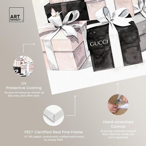 Art Remedy Butterflies Gift Boxes Canvas Fashion Illustration, Gallery Wrapped, 16" x 24" in Kuwait
