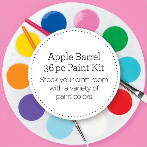 Apple Barrel Gloss Acrylic Craft Paint and Brush Kit, Set of 36 in Kuwait