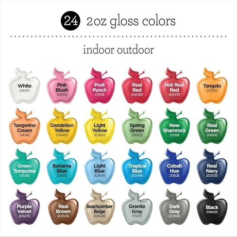Apple Barrel Gloss Acrylic Craft Paint and Brush Kit, Set of 36 in Kuwait