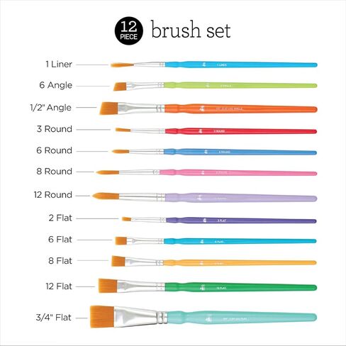 Apple Barrel Gloss Acrylic Craft Paint and Brush Kit, Set of 36 in Kuwait