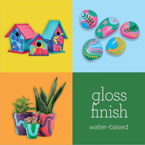 Apple Barrel Gloss Acrylic Craft Paint and Brush Kit, Set of 36 in Kuwait