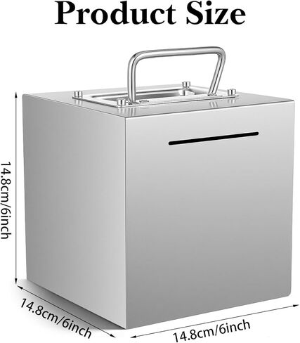 Metal Piggy Bank for Adult, 6 Inch Large Cube Stainless Steel Piggy Bank Safe for Cash Coin, Reusable Money Saving Box, Openable in Kuwait