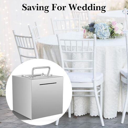 Metal Piggy Bank for Adult, 6 Inch Large Cube Stainless Steel Piggy Bank Safe for Cash Coin, Reusable Money Saving Box, Openable in Kuwait