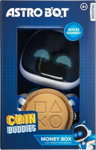 Astro Bot Coin Buddies Money Box – 18cm Interactive Piggy Bank with Sound Effects, Battery-Powered Coin Bank for Kids & Gamers, Fun Savings Toy (Batteries Not Included) | Paladone in Kuwait