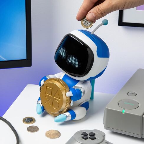 Astro Bot Coin Buddies Money Box – 18cm Interactive Piggy Bank with Sound Effects, Battery-Powered Coin Bank for Kids & Gamers, Fun Savings Toy (Batteries Not Included) | Paladone in Kuwait